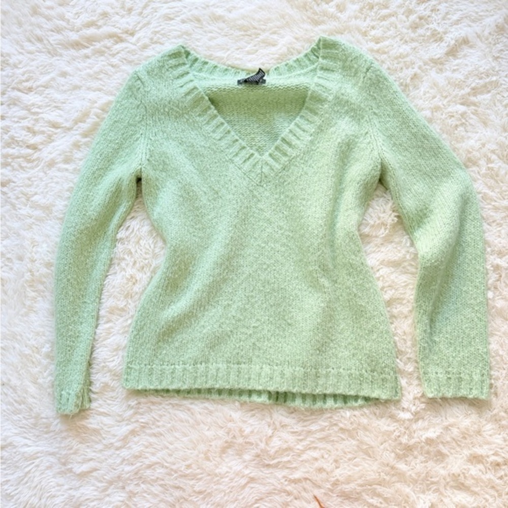 New York & Company Mint V-Neck Sweater